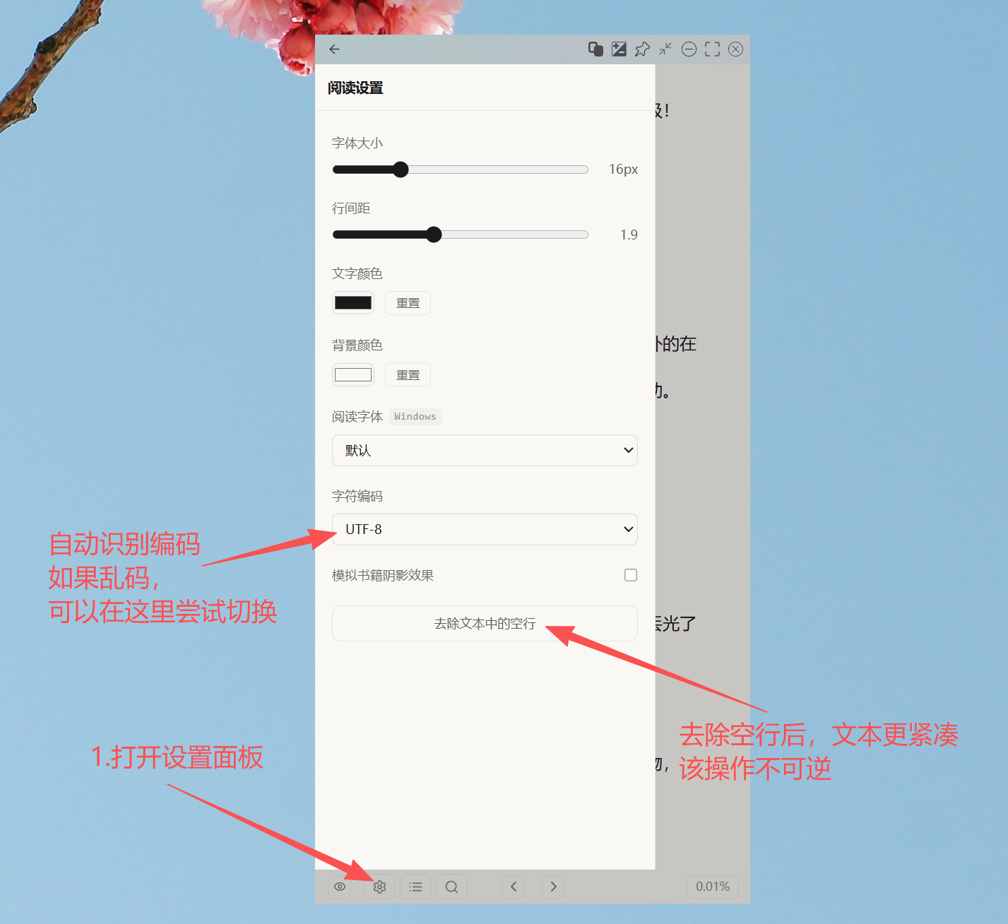 阅读设置演示